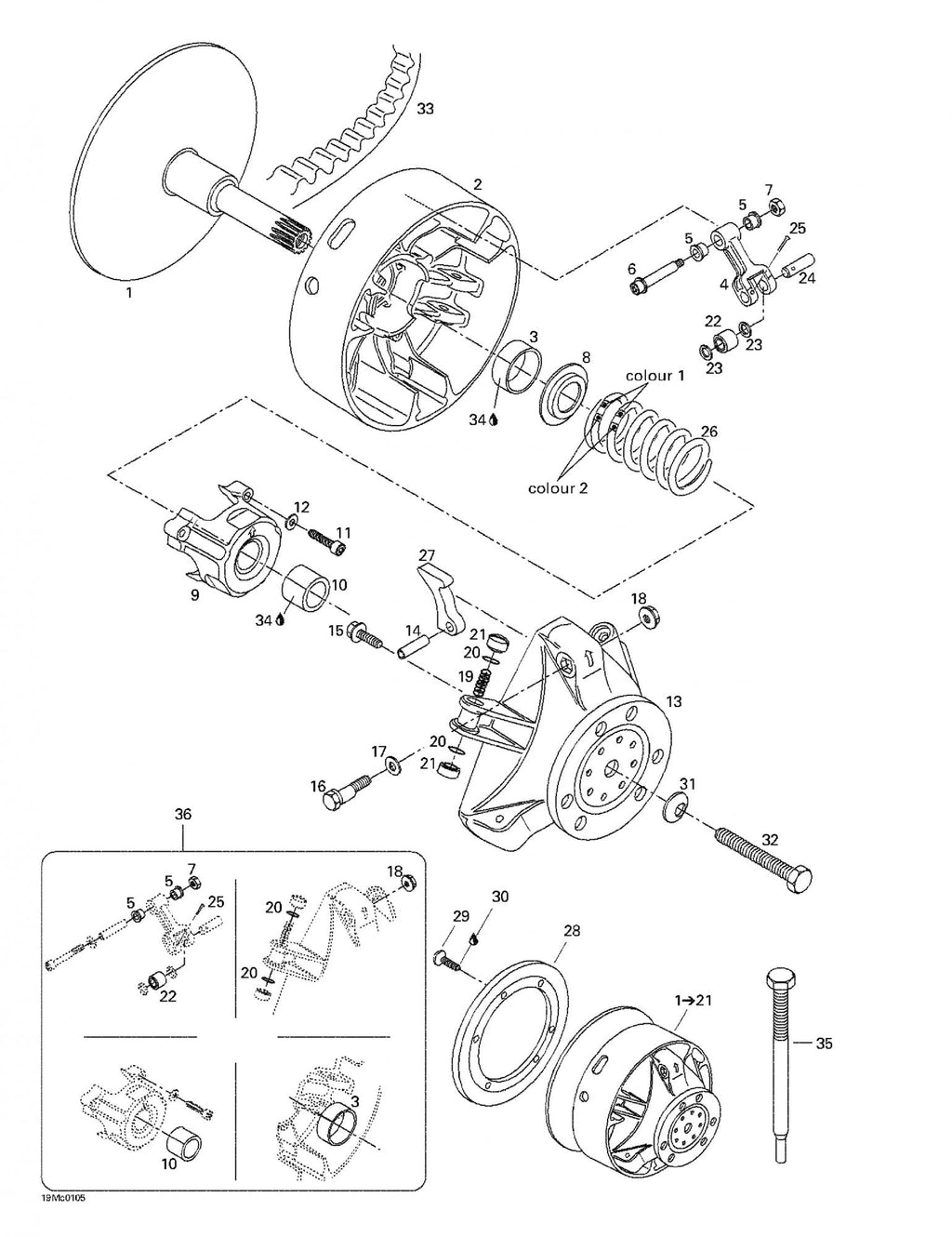 Fits 1999-2007 Ski-Doo Formula 500 LC / Formula Deluxe 380/500 Models Spring Seat, OEM Part # 417222044