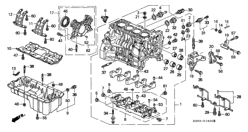 Honda New 1997-2001 Fits Honda Prelude Pin, Oil Separator, Part # 11262-P5P-000
