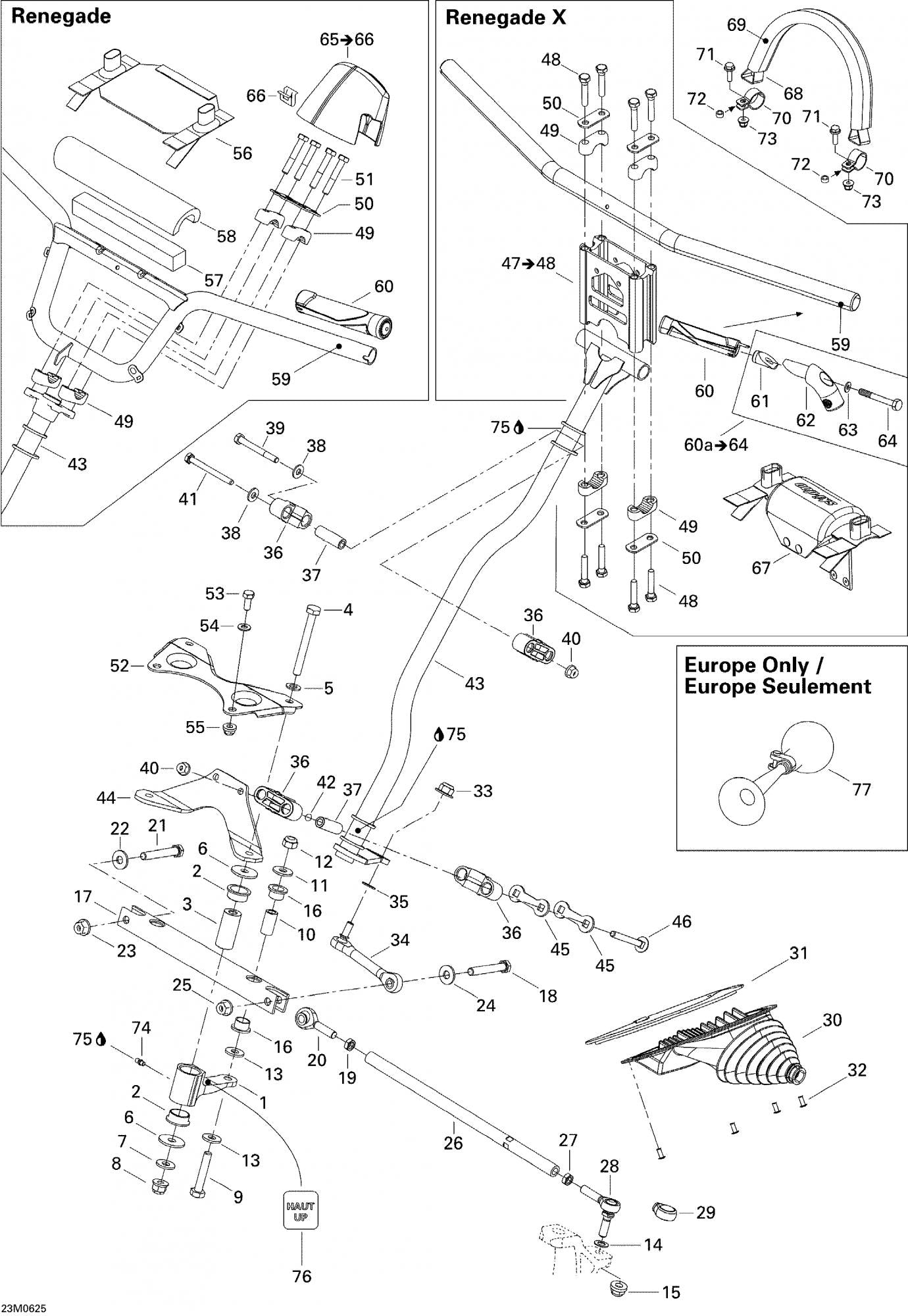 Fits 2005-2007 Ski-Doo Freestyle PARK 550F / MX Z 1000 SDI Renegade RT Models J-Hook Ass'y Includes 30 To 34, OEM Part # 506151936