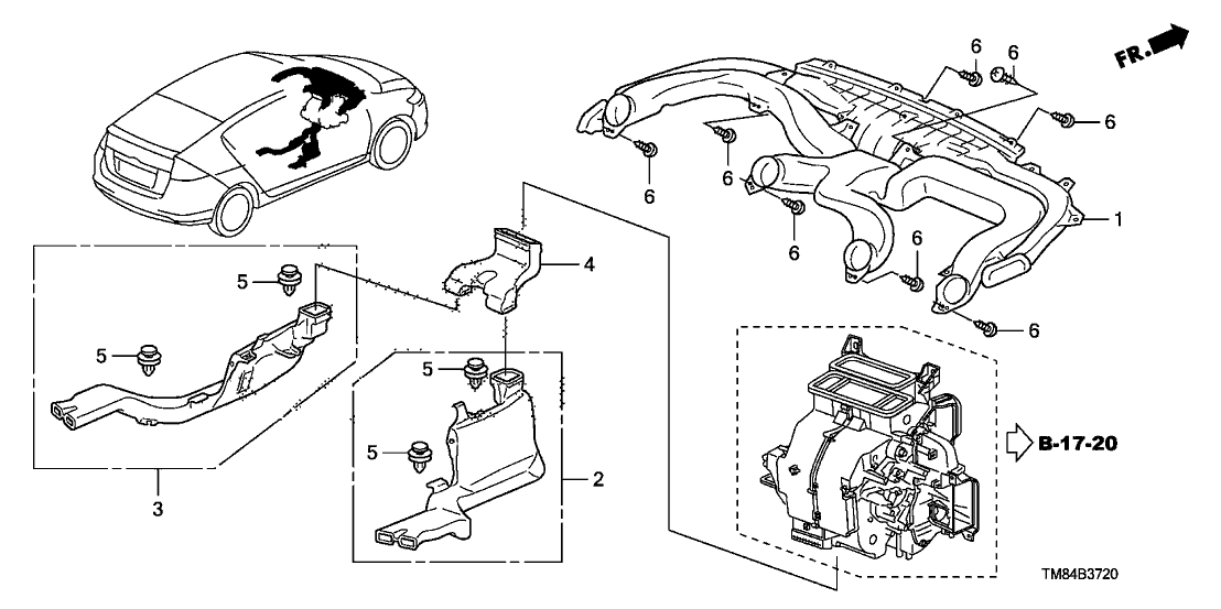 Honda New 2010-2014 Fits Honda Insight Duct Assy., Instrument, Part # 77400-TM8-A01