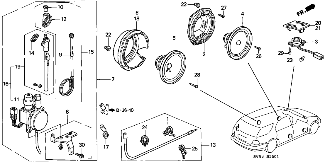 Honda New 1995-1997 Fits Honda Accord Insulator, Part # 39156-SV5-A02