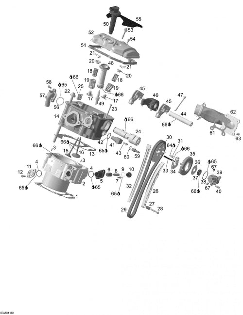 Fits 2003-2006 Ski-Doo Expedition 4-TEC / Expedition V-1000 Models Cylinder Ass’y Includes 2 To 3, OEM Part # 420923948