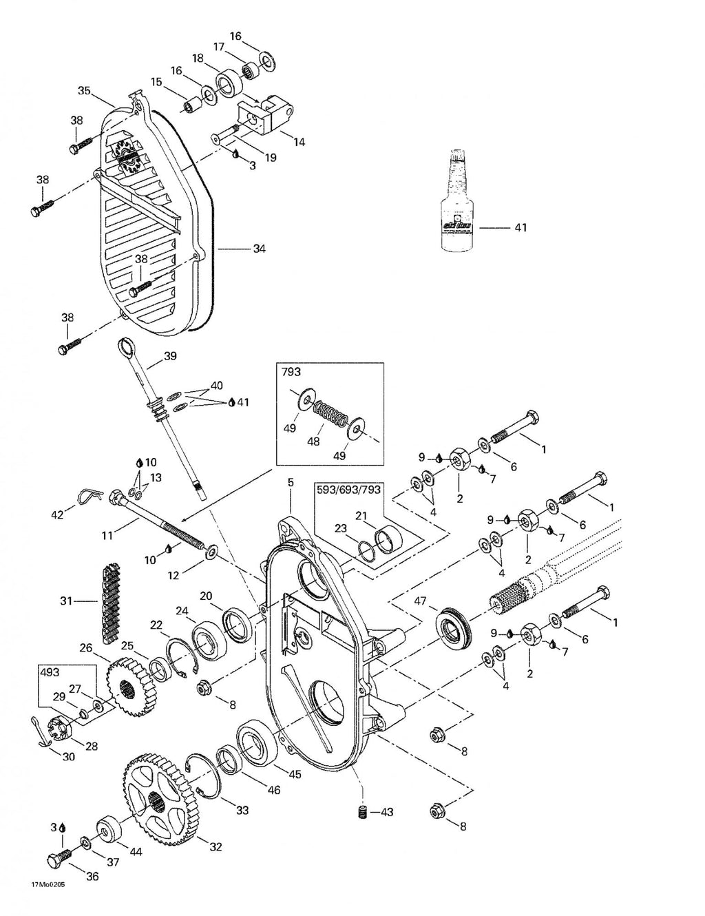 Fits 2001-2007 Ski-Doo Formula Deluxe 500/600/700 / Grand Touring 380 F/500 F Models Spacer, OEM Part # 504152049