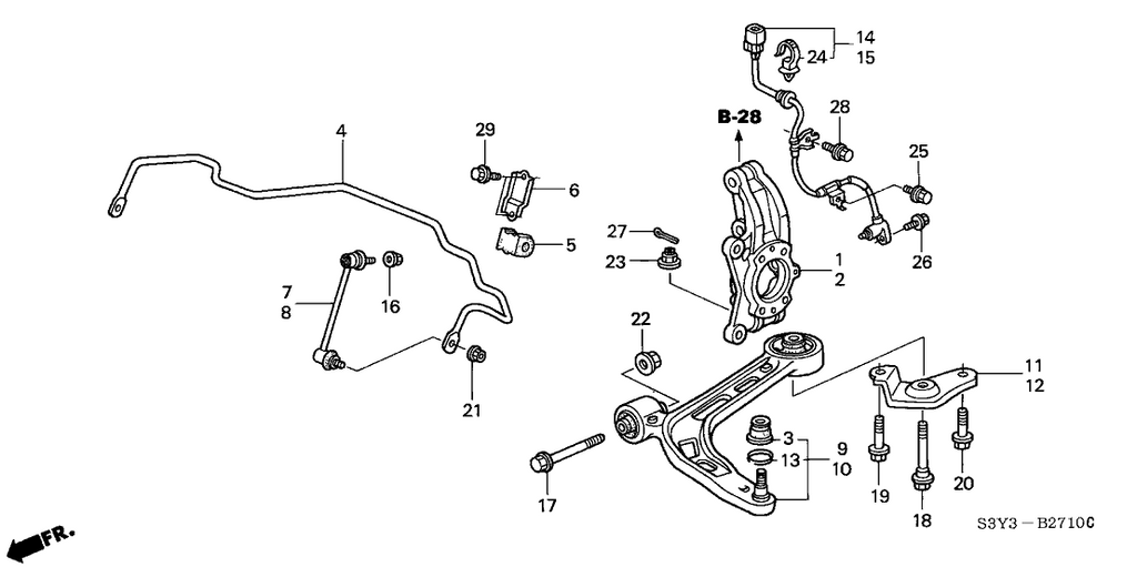 New 2000-2006 Fits Honda Insight Right Front Knuckle, Part # 51210-S3Y-000