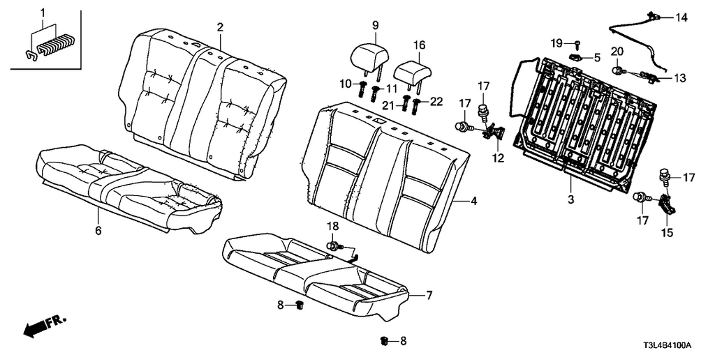 New 2013-2015 Fits Honda Accord Headrest Assy., R. RR. *YR449L* (CASHMERE IVORY), Part # 82140-T3L-A21ZB