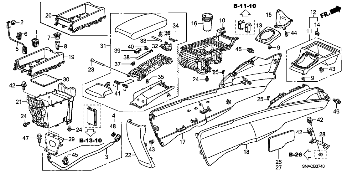 Honda New 2006-2011 Fits Honda Civic Holder Assembly, Cup (Graphite Black), Part # 77230-SNA-A01ZA