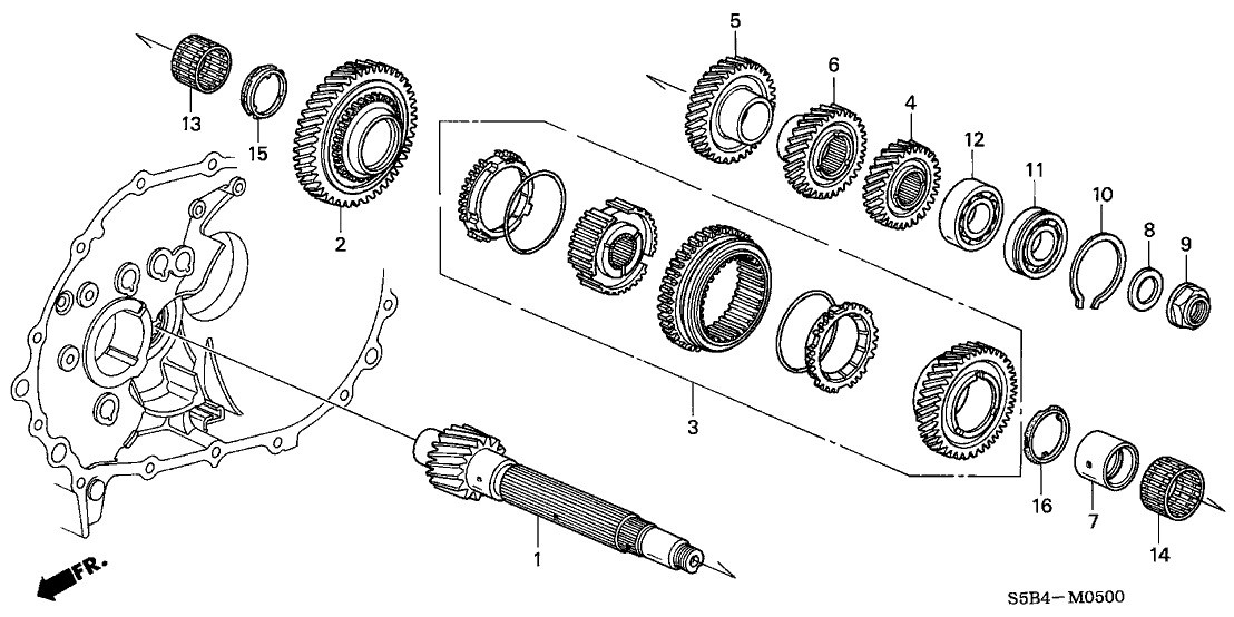 Honda New 2003-2005 Fits Honda Civic Countershaft, Part # 23221-PZB-S80