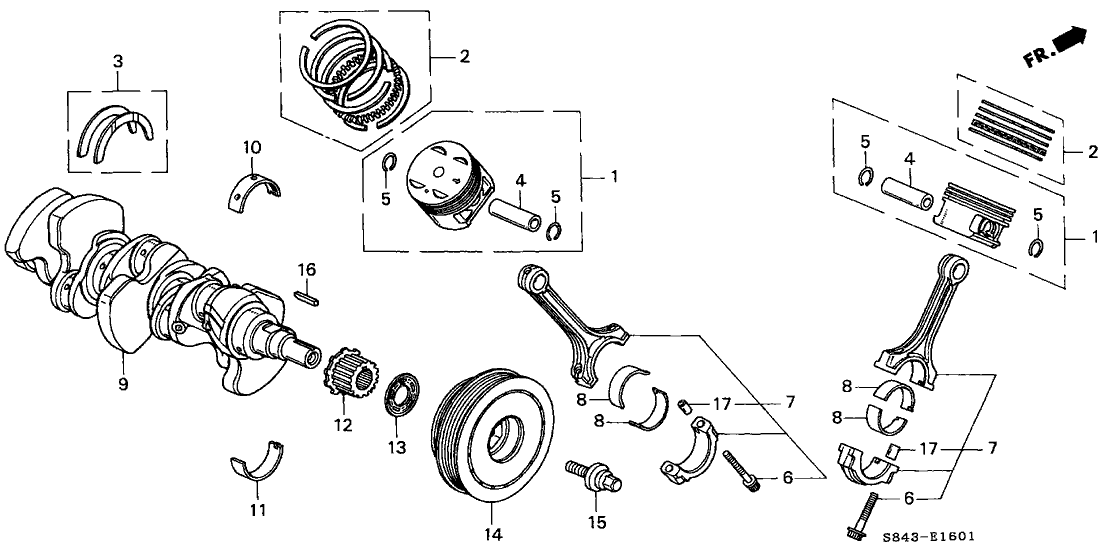 Honda New 1998-2002 Fits Honda Accord Crankshaft, Part # 13310-P8A-A00