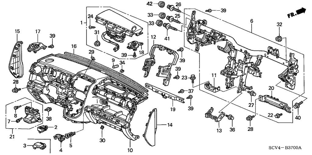 New 2003-2006 Fits Honda Element Garnish, Defroster *NH361L* (Passenger Side) (CF GRAY), Part # 77475-SCV-A01ZB