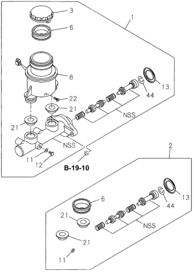 New 1996-1997 Fits Honda Passport Master Cylinder Assembly, Brake, Part # 89710-17080