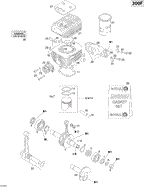Ski-Doo - OEM schematic diagram - Part # 2572-420815200 - 01- Crankshaft, Piston And Cylinder - Ref # 14