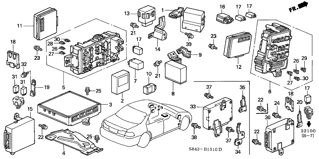 Honda New 1998-1999 Fits Honda Accord ECU, Part # 37820-PAB-307