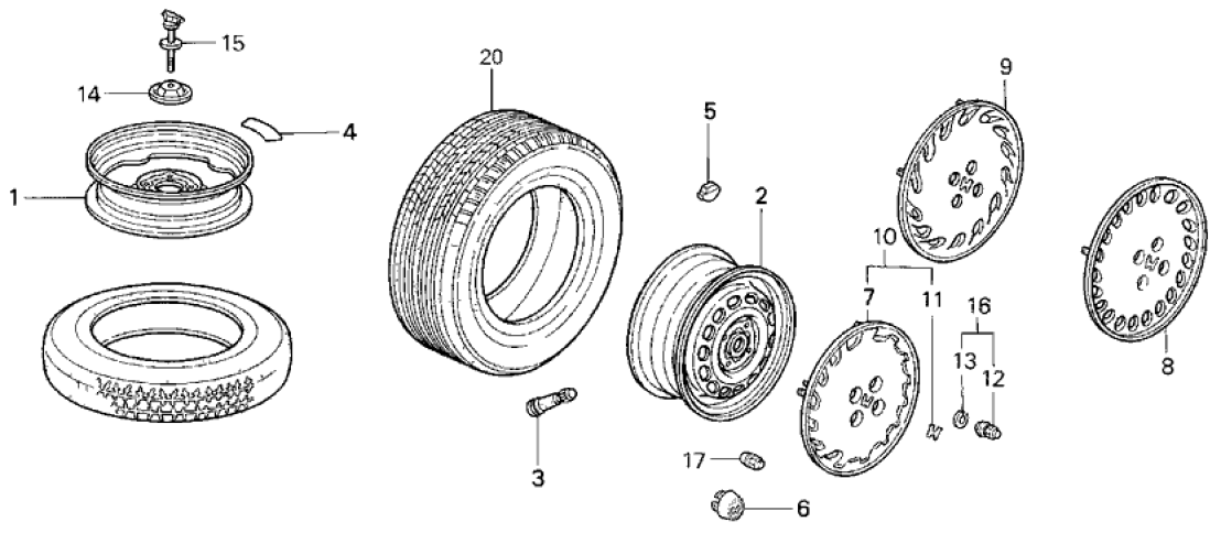 Honda New 1994-1995 Fits Honda Civic Trim, Wheel (14"), Part # 44733-SR4-J70