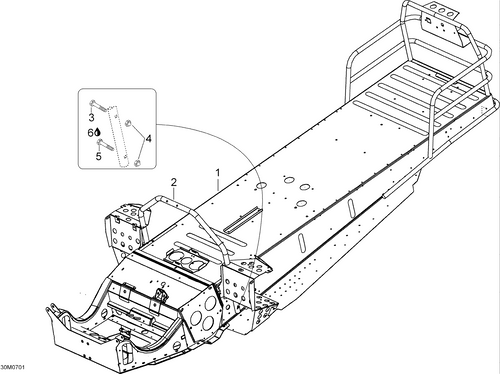 Fits 2004-2007 Ski-Doo Skandic SUV 550F / Skandic SUV 600 Models Handle Support, OEM Part # 605150258