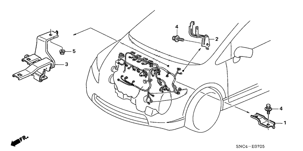 New 2006-2011 Fits Honda Civic Stay C, Engine Wire Harness, Part # 32743-RMX-A00