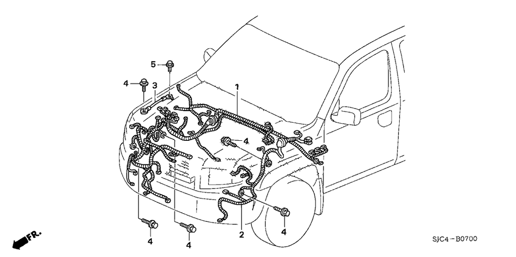 New 2009-2011 Fits Honda Ridgeline Right Cabin Wire Harness, Part # 32100-SJC-A05