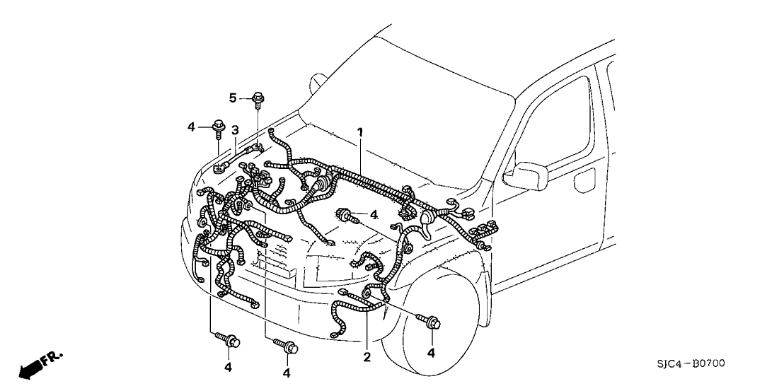 New 2009-2011 Fits Honda Ridgeline Right Cabin Wire Harness, Part # 32100-SJC-A05