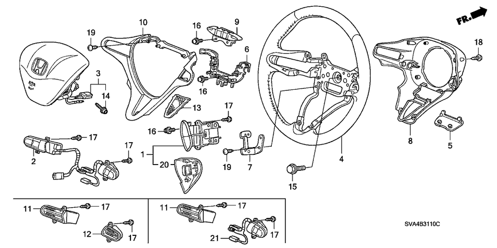 New 2006-2009 Fits Honda Civic Garnish *NH618L* (UH DARK GUN METALLIC), Part # 78540-SVA-A01ZA