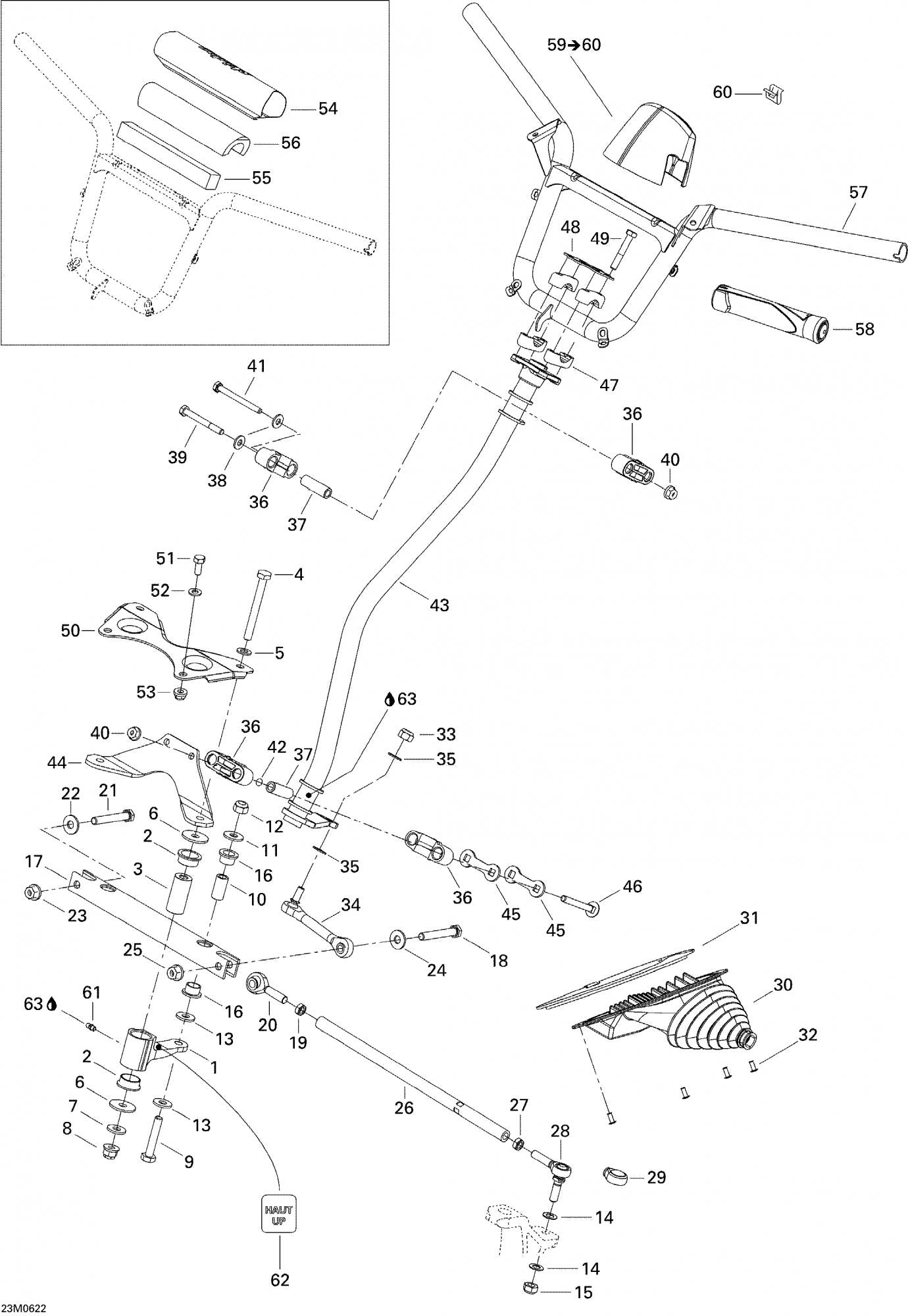 Fits 2002-2009 Ski-Doo Elite 1500 1st Edition / Elite 1500 2nd Edition Models LH Thread Ball Joint, OEM Part # 506152018