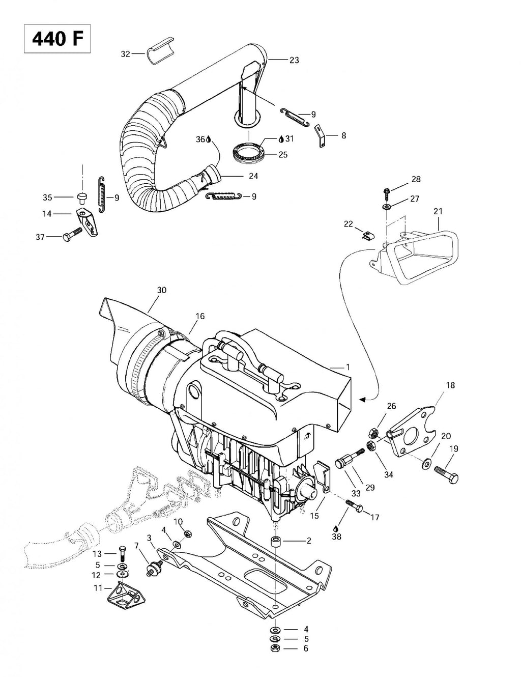 Fits 1997-2007 Ski-Doo MX Z 440 / MX Z 440 F Models Outlet Duct, OEM Part # 572083700