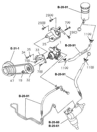 Honda New 1994-1997 Fits Honda Passport Bracket, Pump, Part # 89708-64551