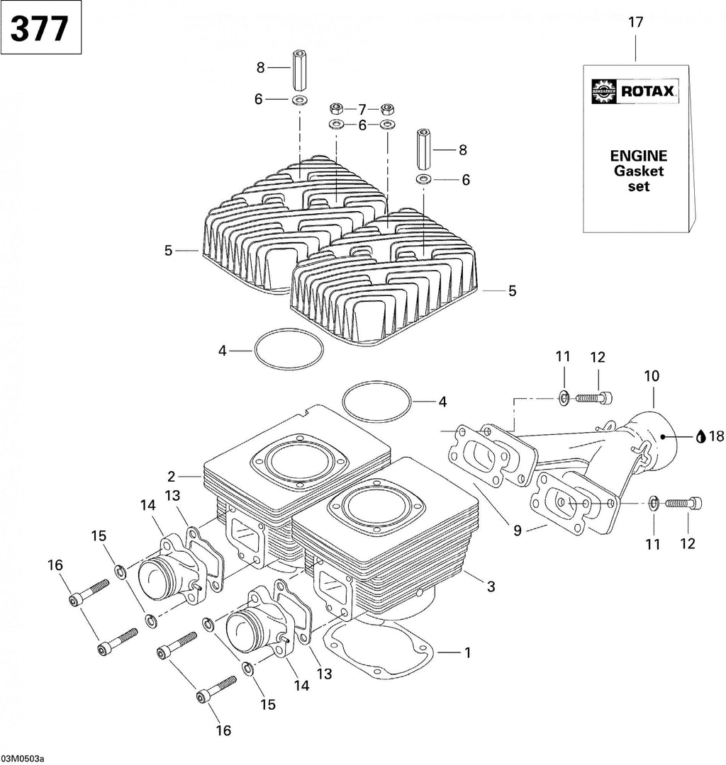 Fits 1996-2007 Ski-Doo GSX 380F / GTX 380F Models Distance Nut M8 X 51, OEM Part # 420842208