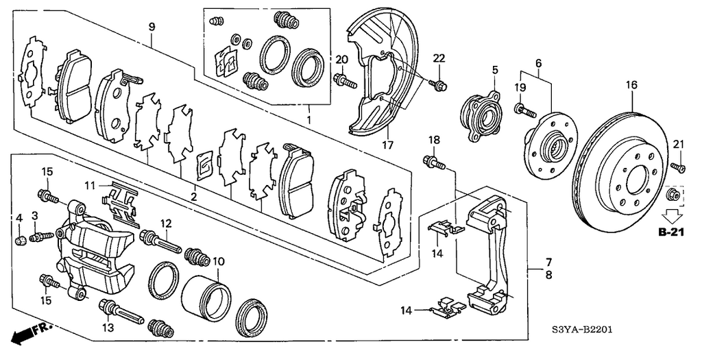 New 2001-2006 Fits Honda Insight Right Front Caliper Sub-Assembly, Part # 45018-S3Y-A11