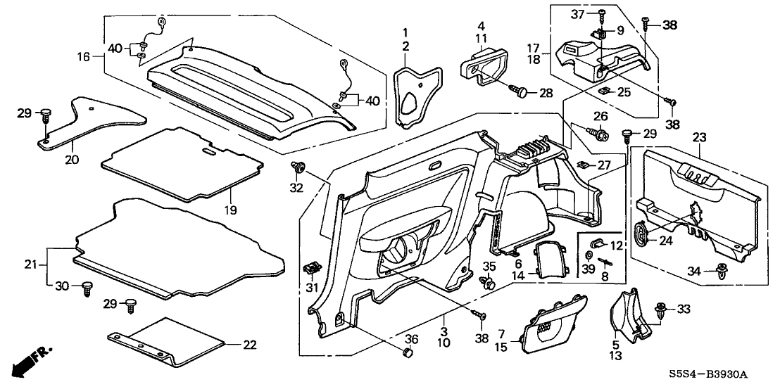 New 2002-2005 Fits Honda Civic Seal, R. Quarter Hole, Part # 74514-S5T-A00