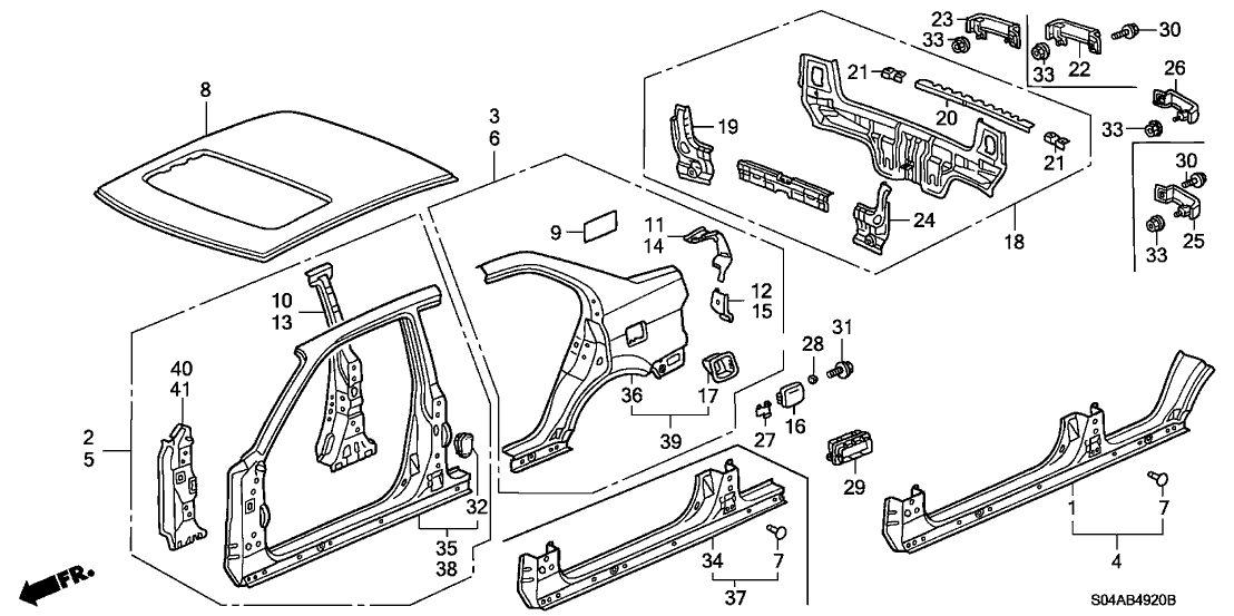 Honda New 1999-2000 Fits Honda Civic Left Front Panel Set (Outer), Part # 04645-S52-A00ZZ