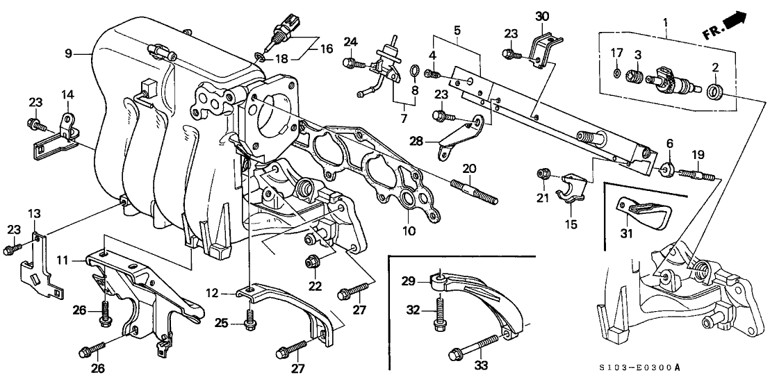 Honda New 1998 Fits Honda CR-V Stay, Fuel Pipe, Part # 16622-P3F-A00