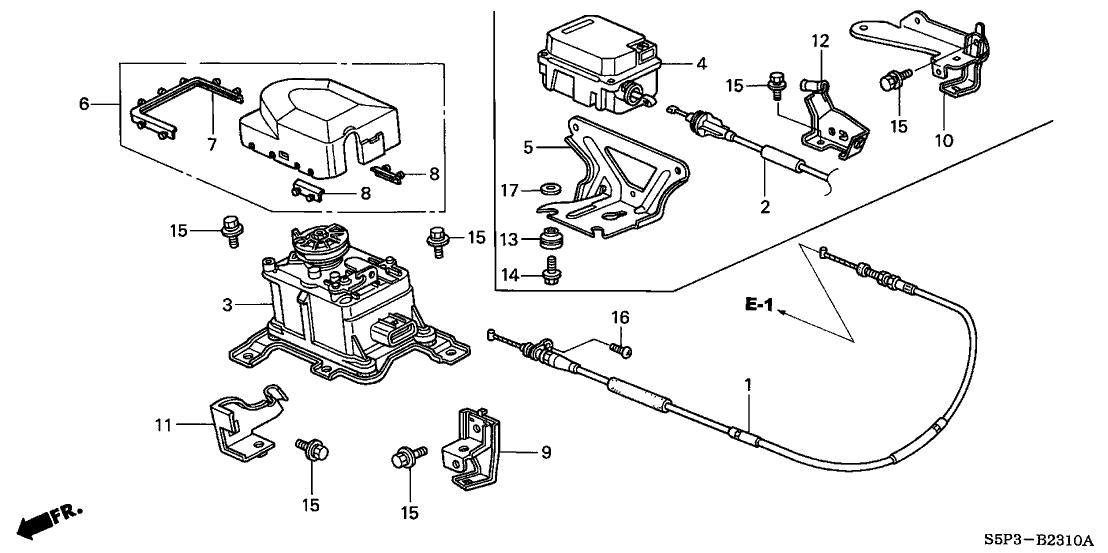 Honda New 2001-2005 Fits Honda Civic Bracket B, Actuator, Part # 36636-PLR-A00