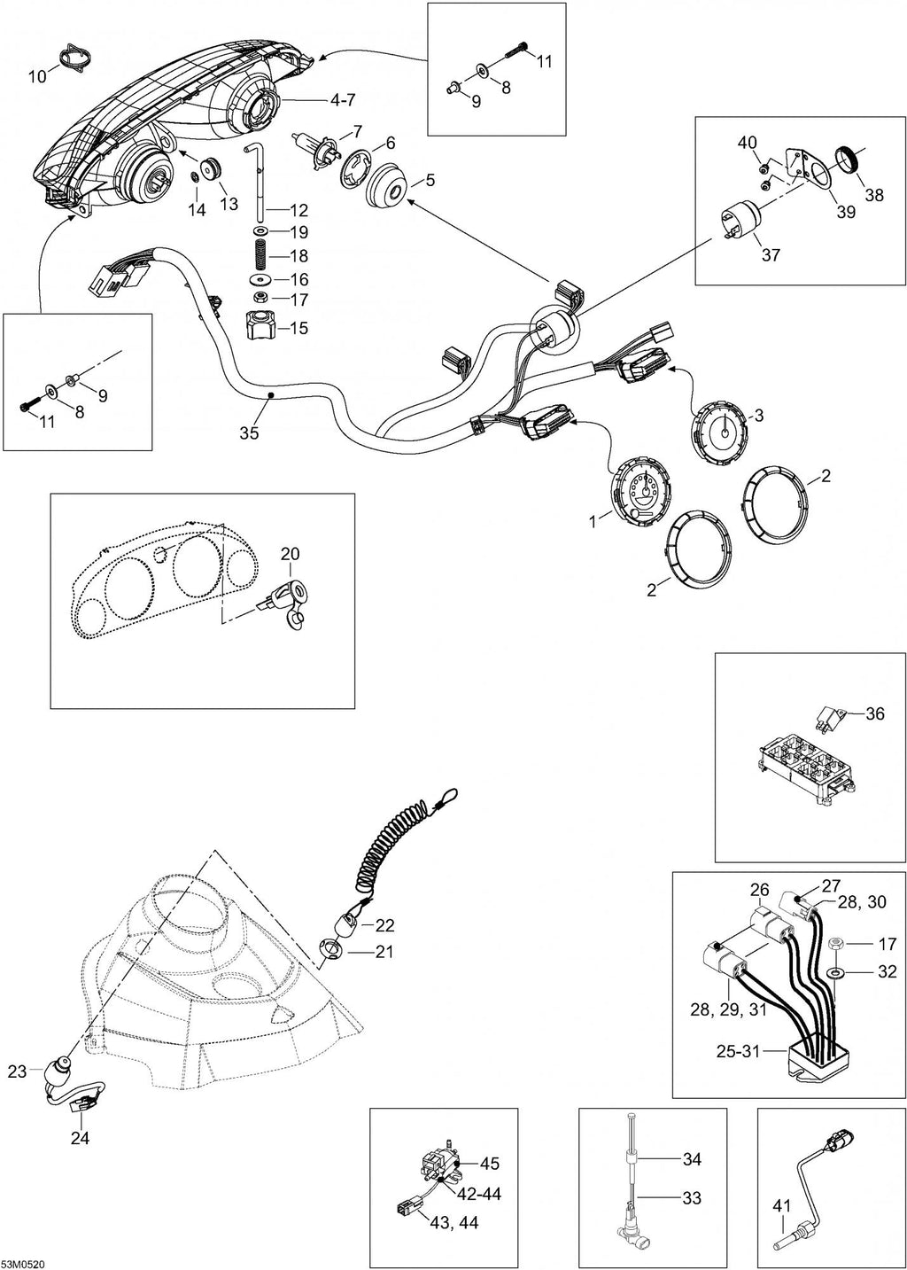 Fits 1996-2007 Ski-Doo Expedition 600 H.O. SDI / Expedition TUV 1300 (Europe) Models Bulb Holder, OEM Part # 410608300