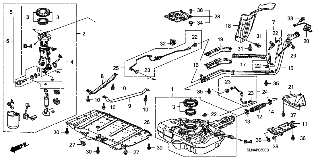 New 2007-2008 Fits Honda Fit Bracket, Fuel Tank Mounting, Part # 17529-SLN-A00