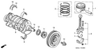 New 2001-2005 Fits Honda Civic Piston Set (Over Size) (0.50), Part # 13030-PLM-A00