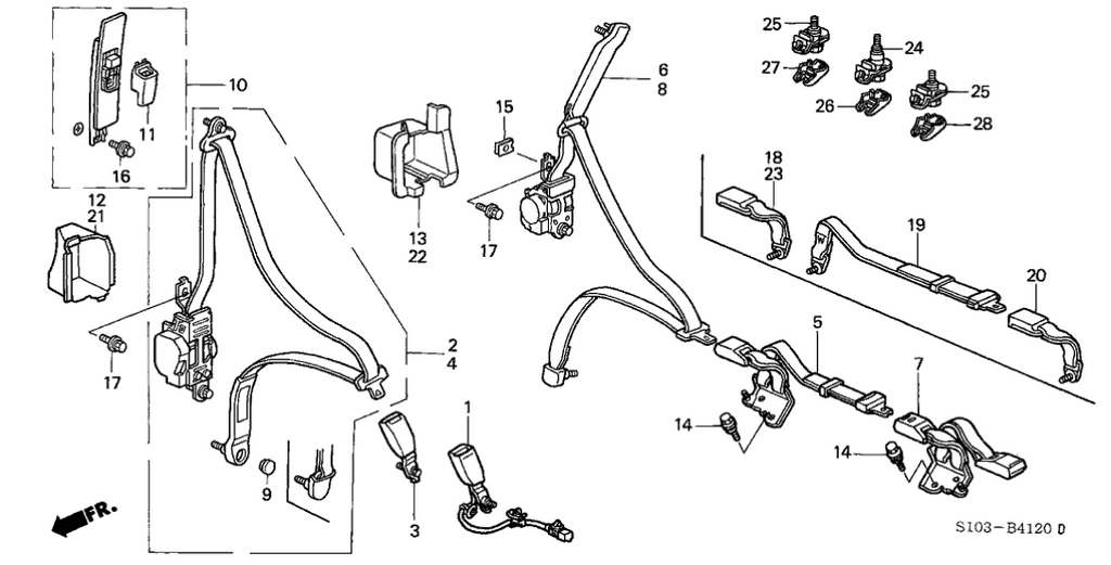 New 1997 Fits Honda CR-V Adjuster, Shoulder Slide *NH220L* (CLEAR GRAY), Part # 81460-SL4-J02ZJ