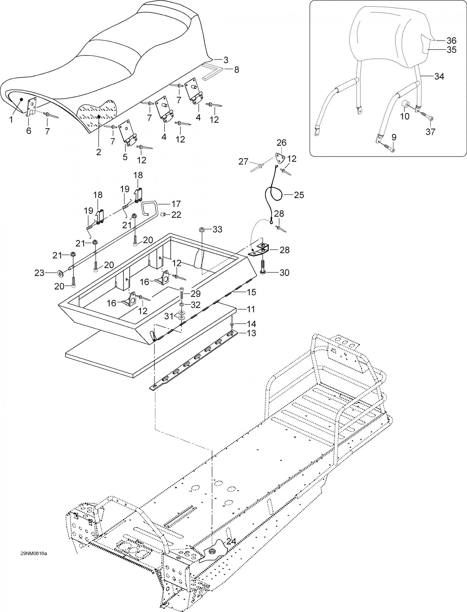 Fits 2006-2007 Ski-Doo Skandic SUV 550F / Skandic SUV 600 Models Support, OEM Part # 605452535