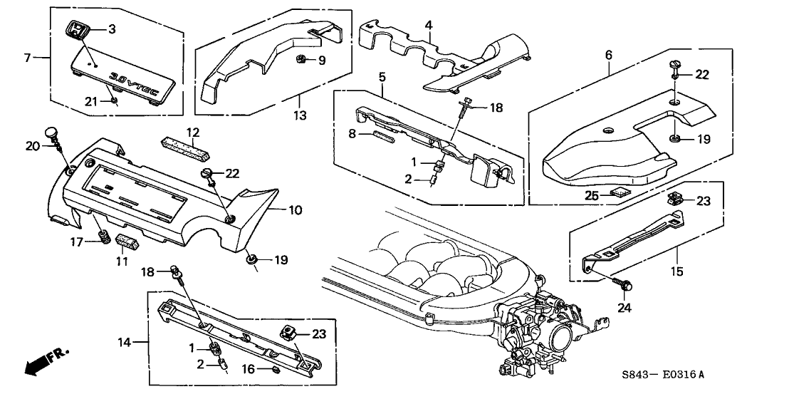Honda New 2000-2002 Fits Honda Accord Cover B, In. Manifold, Part # 17129-P8C-A00