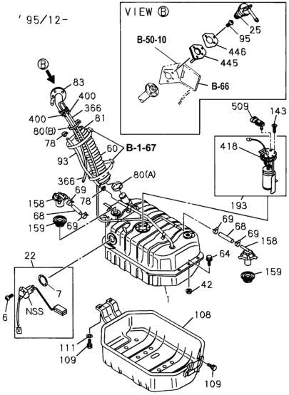 Honda New 1996-1997 Fits Honda Passport Neck, Fuel Filler, Part # 89712-70592