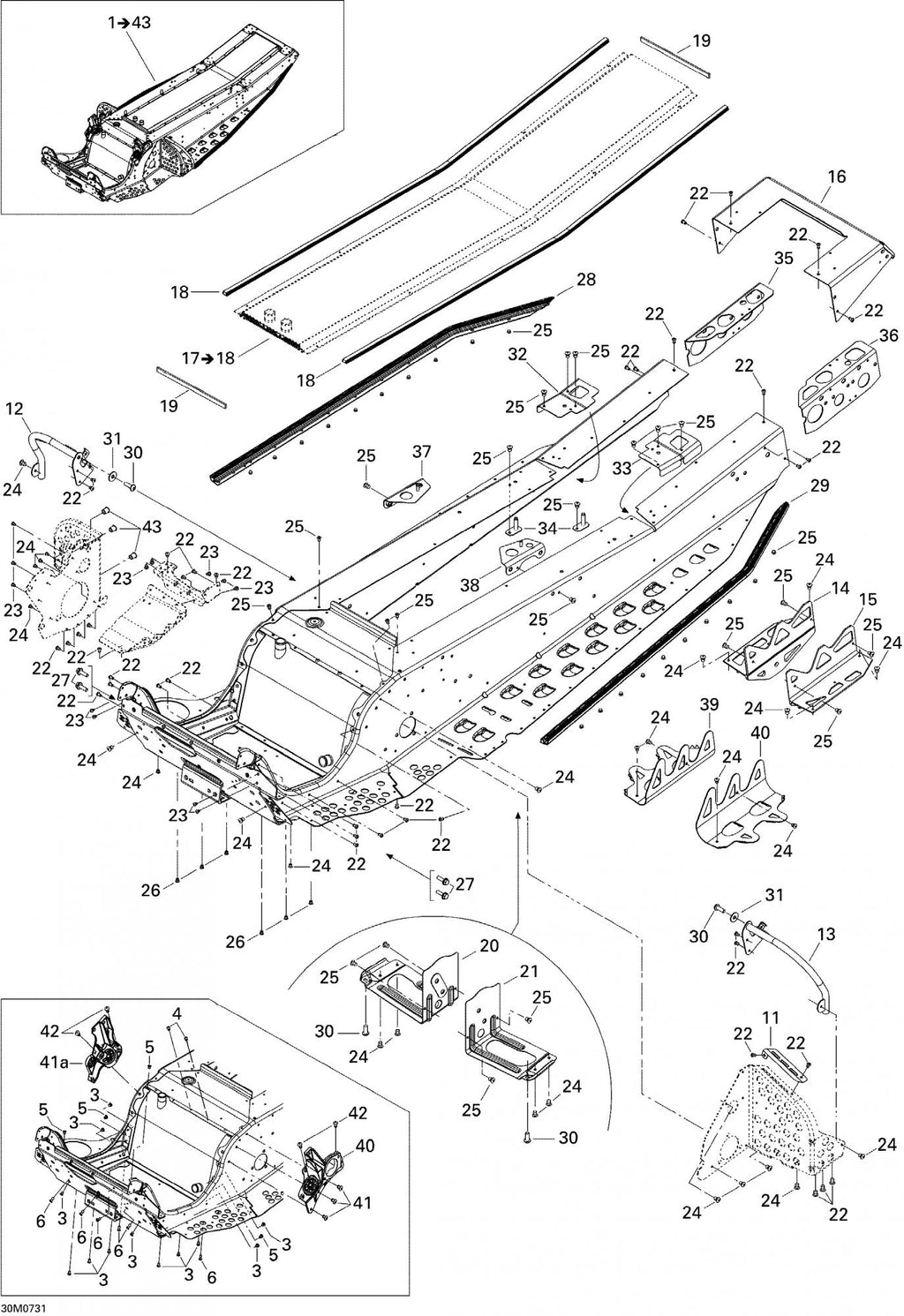 Fits 2005-2007 Ski-Doo Mach Z 1000 SDI / Mach Z 1000 SDI Adrenaline & X Models RH Engine Support, OEM Part # 518323716