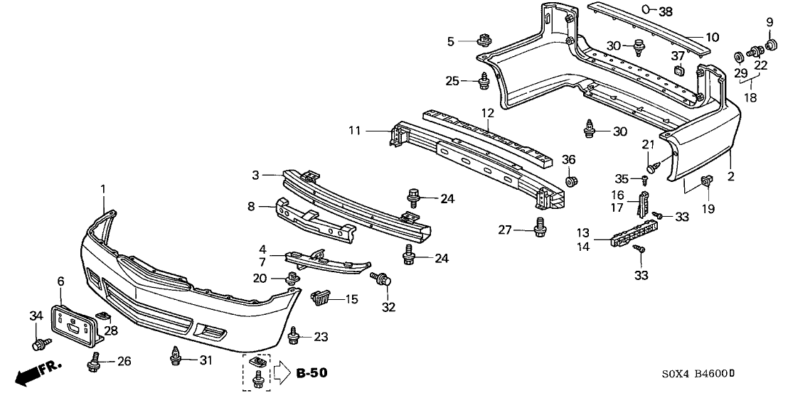 Honda New 2002-2006 Fits Honda Odyssey Cap, RR. Bumper *R519P* (REDROCK PEARL), Part # 71503-S0X-000ZM