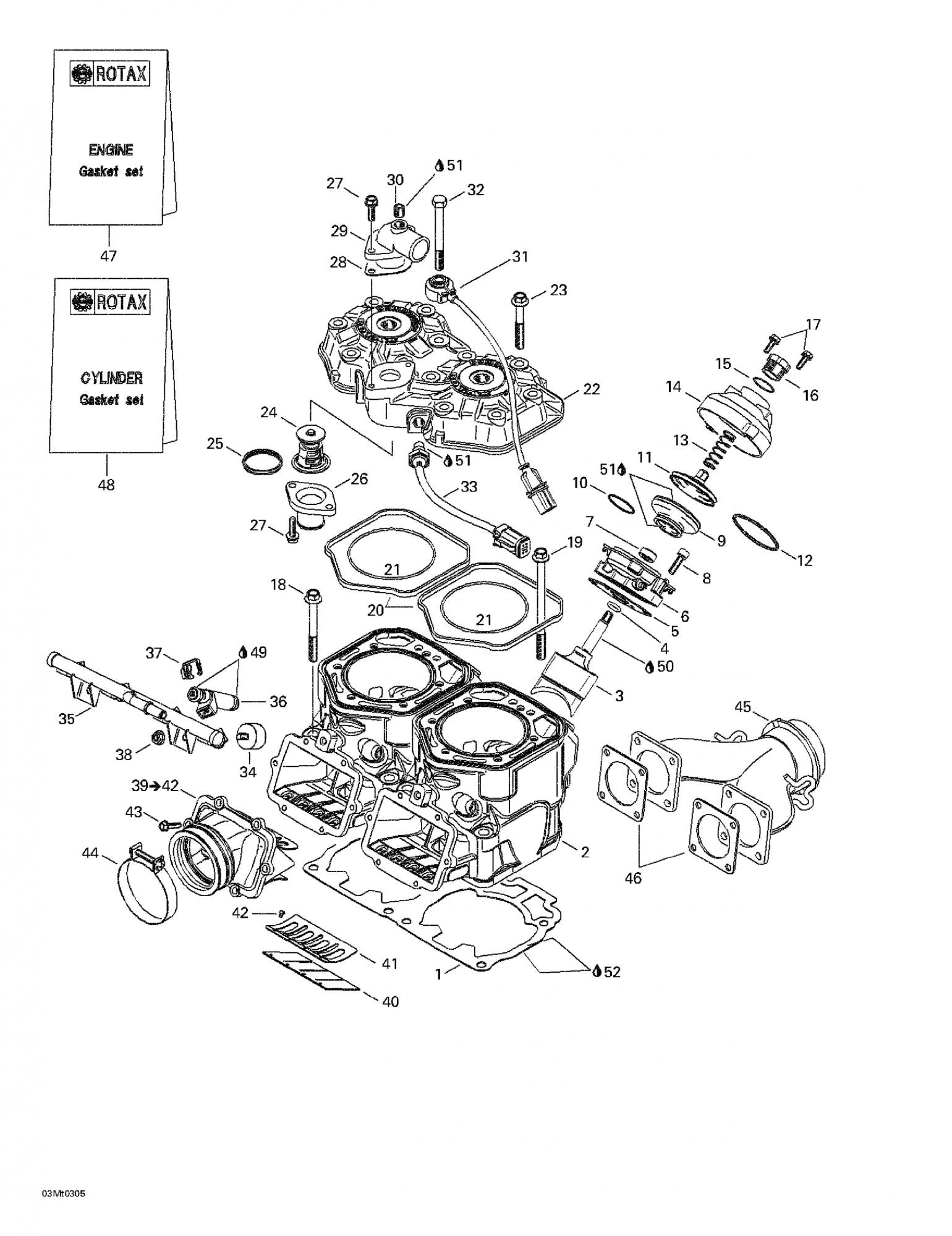 Fits 2003/2005/2006/2007 Ski-Doo Grand Touring SE 800 SDI / Legend SE 800 SDI Models Clamp, OEM Part # 420851810