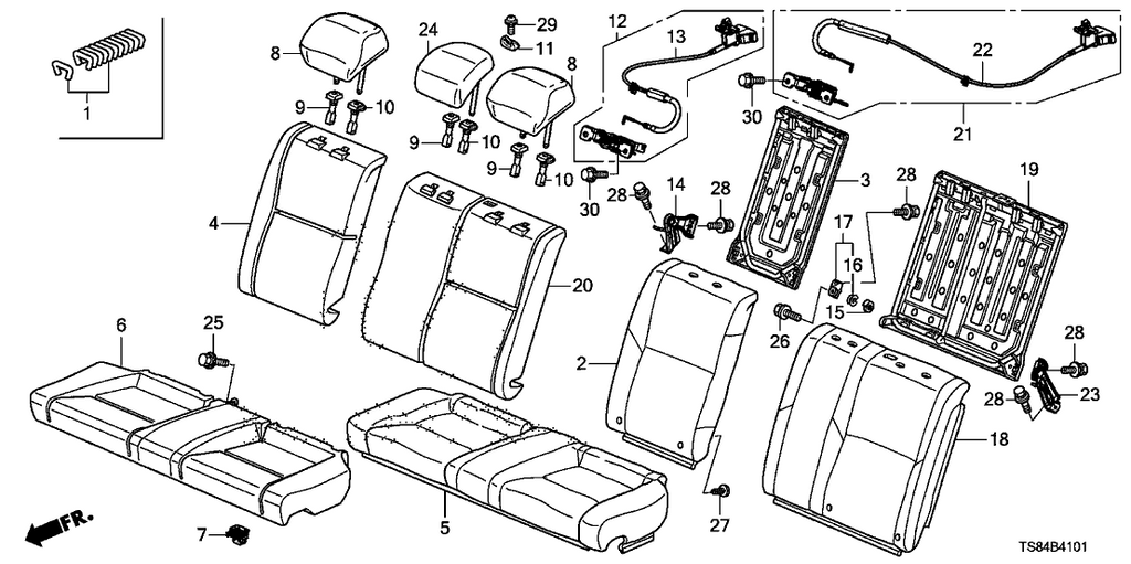 New 2012-2013 Fits Honda Civic Headrest *NH167L*, Part # 82140-TS8-A81ZA