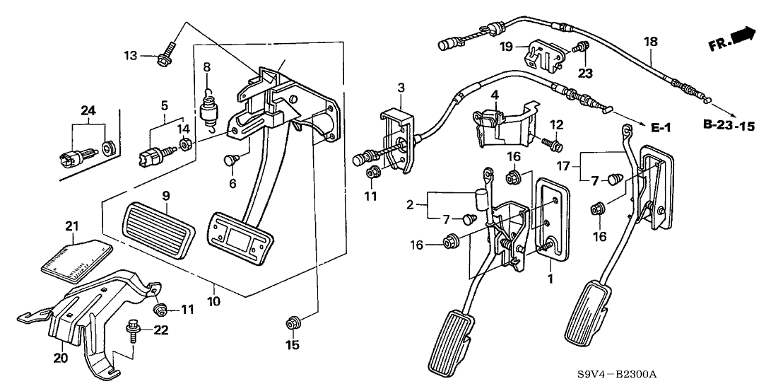 Honda New 2003-2004 Fits Honda Pilot Throttle Wire Stay, Part # 17930-S3V-A00