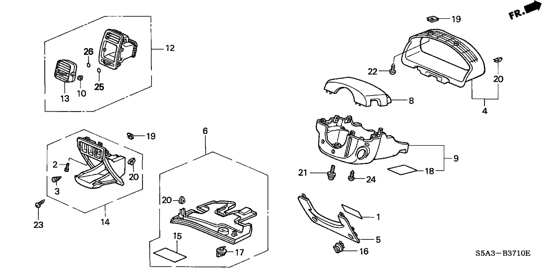 New 2003-2005 Fits Honda Civic Pocket, Driver *YR239L* (KI IVORY), Part # 77751-S5A-A00ZD