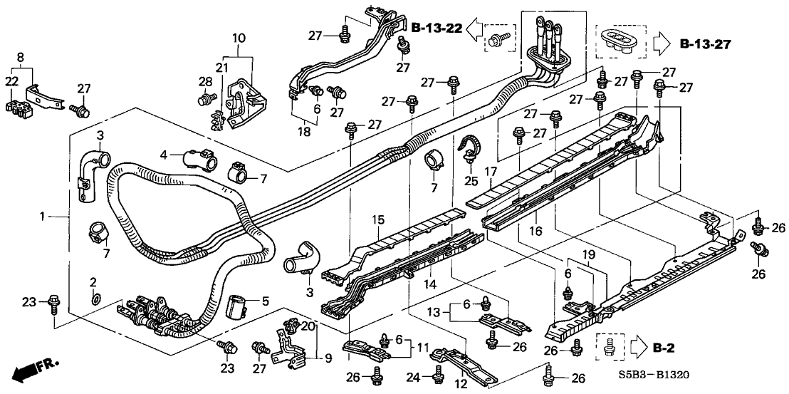 Honda New 2003-2005 Fits Honda Civic Stay Assy., Cable Dashboard (C)(LH), Part # 1F064-PZA-A00