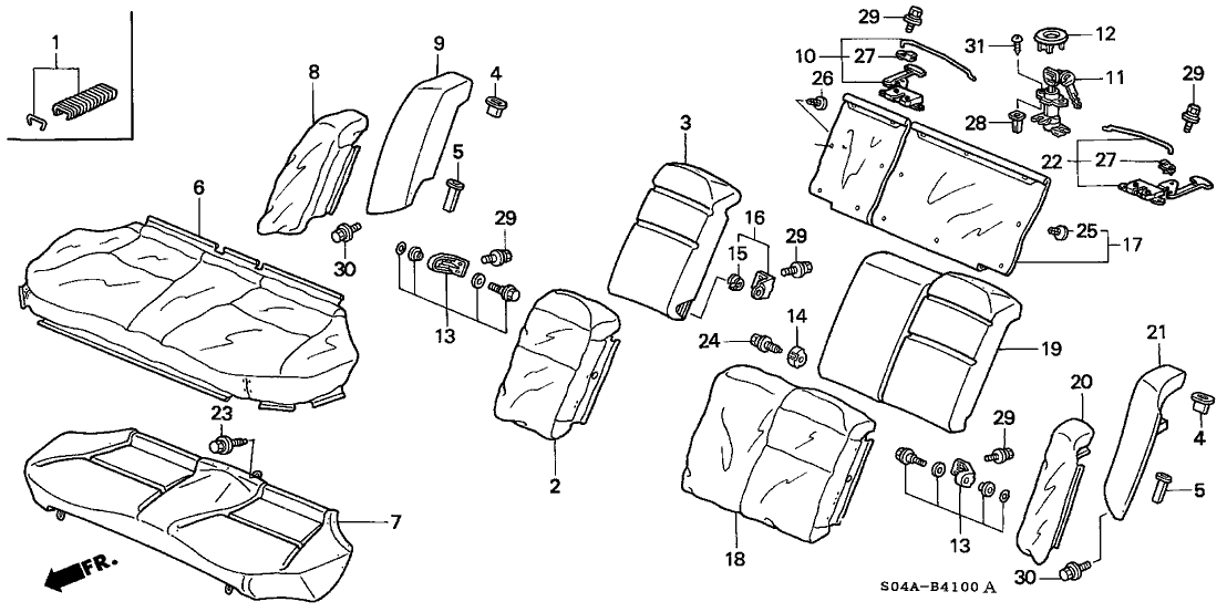 Honda New 1999-2000 Fits Honda Civic Cover, Right Rear Seat-Back Trim (Medium Taupe), Part # 82121-S01-A13ZB