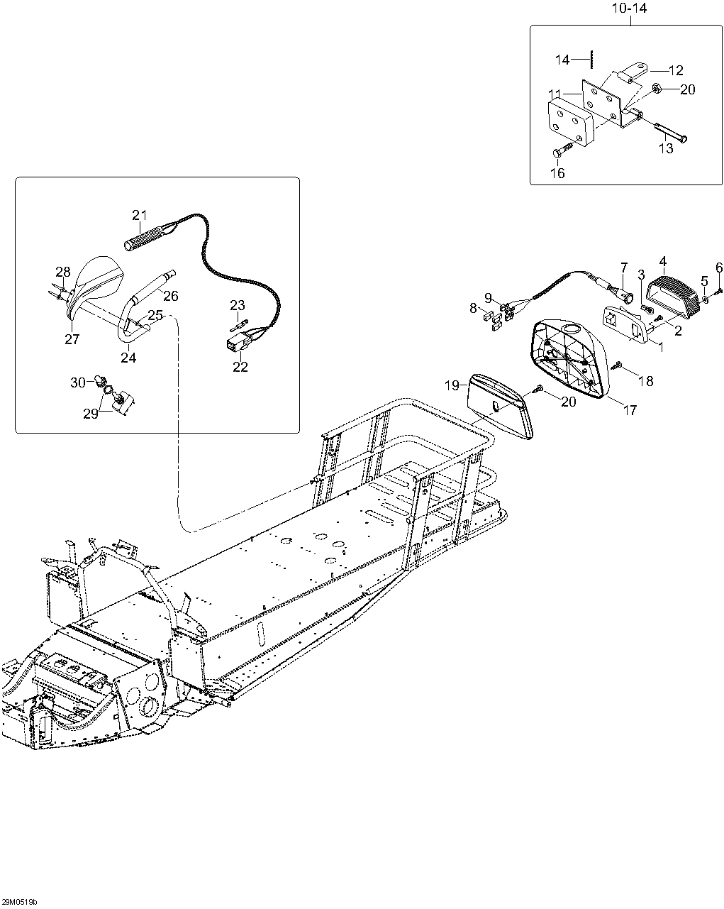Fits 2005-2006 Ski-Doo Expedition 600 H.O. SDI / Expedition V-1000 LH Grip, OEM Part # 605251811