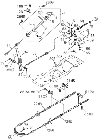 New 1994-1997 Fits Honda Passport Cable, Front Parking Brake, Part # 89706-42384