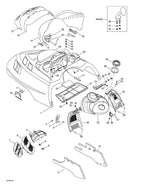 Fits 1999-2005 Ski-Doo Formula Deluxe 500/600/700 / Formula Deluxe 600/700 Models RH Air Intake Grill, OEM Part # 517302024