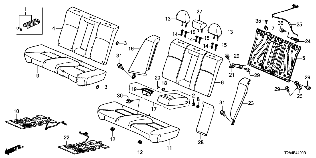 Honda New 2013-2015 Fits Honda Accord Head Rest*YR449L*, Part # 82140-T2F-A61ZA